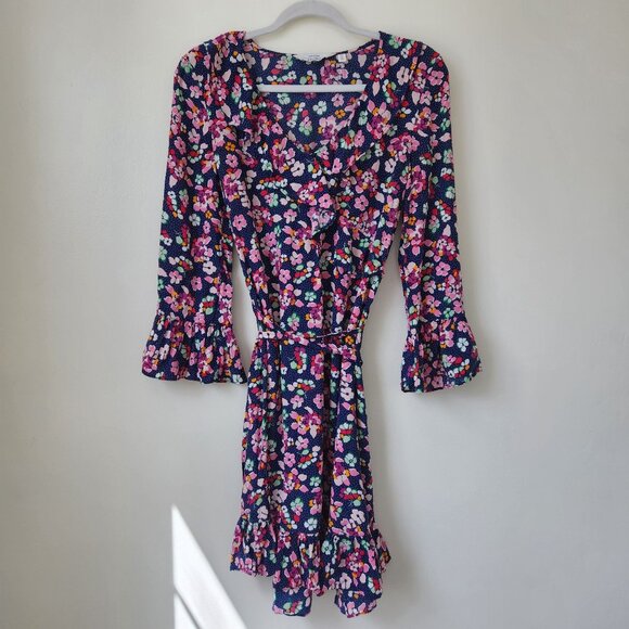 Paris Atelier & Other Stories Floral Dress Ruffle Long Sleeve Tie Frill Size 4 - Picture 2 of 10